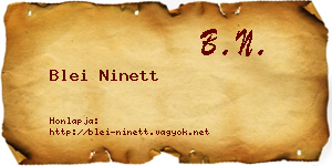 Blei Ninett névjegykártya